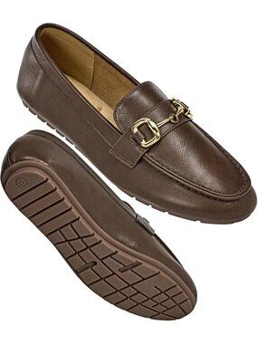 Women's Coffee Loafers Work Shoes Comfortable Slip On Business Dressy Flats